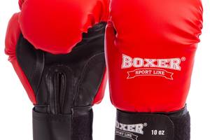 Перчатки боксерские BOXER 2022 10 Красный-Черный