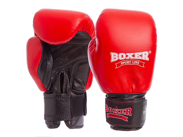 Перчатки боксерские BOXER BO-2001 12 унций Красный-черный