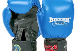 Перчатки боксерские BOXER BO-2001 Profi 12 унций Синий-черный