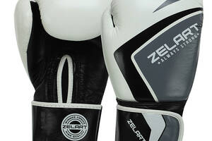 Перчатки боксерские Contender 2.0 VL-8202 Zelart 10oz Бело-серый (37429389)