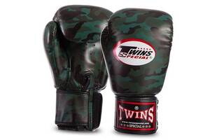 Перчатки боксерские FBGVS3-ML Twins 16oz Камуфляж темно-зеленый (37426098)