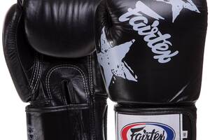 Перчатки боксерские кожаные FAIRTEX BGV1N NATION PRINT 10 унций Черный