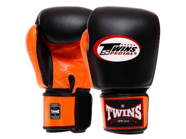 Перчатки боксерские кожаные TWINS BGVL3-2T 10 унций Оранжевый-черный