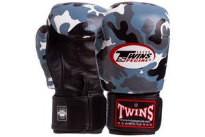 Перчатки боксерские кожаные TWINS BGVL6 10 унций Черный-серый