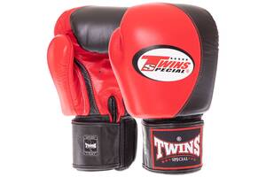 Перчатки боксерские кожаные TWINS BGVL8 VELCRO 10 унций Красный-черный