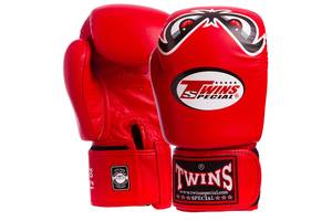 Перчатки боксерские кожаные TWINS FBGVL3-25 10 унций Красный