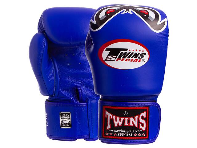 Перчатки боксерские кожаные TWINS FBGVL3-25 12 унций Синий