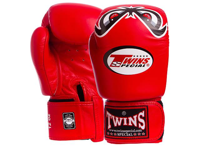 Перчатки боксерские кожаные TWINS FBGVL3-25 16 унций Красный