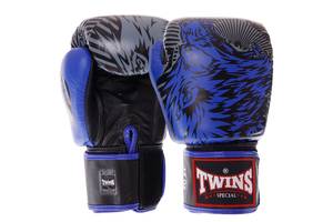 Перчатки боксерские кожаные TWINS FBGVL3-50 WOLF 12oz Синий