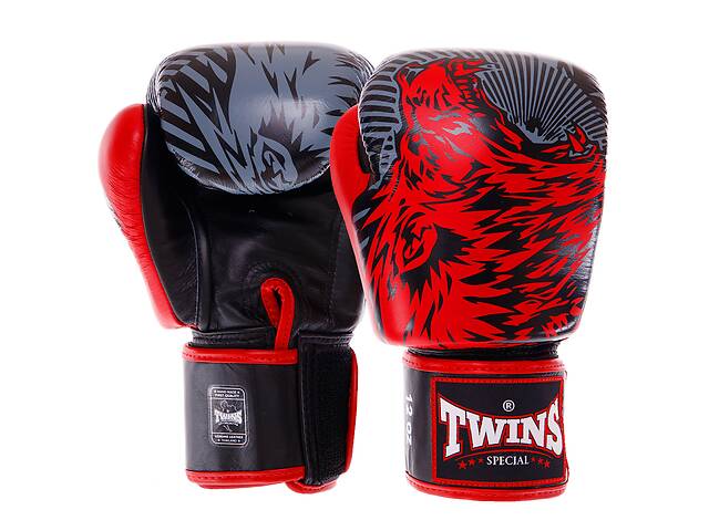 Перчатки боксерские кожаные TWINS FBGVL3-50 WOLF 14oz Красный