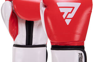Перчатки боксерские Power Fitness BO-3781 10 унций Красный-белый