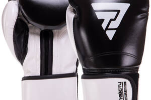 Перчатки боксерские Power Fitness BO-3781 12 унций Черный-белый