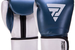 Перчатки боксерские Power Fitness BO-3781 14 унций Синий-белый
