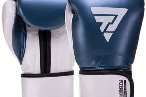Перчатки боксерские Power Fitness BO-3781 8 унций Синий-белый