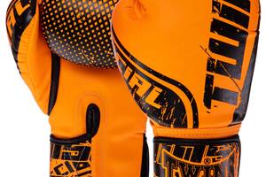 Перчатки боксерские PU TWINS FBGVS12-TW7 12 унций Черный-оранжевый