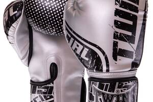 Перчатки боксерские PU TWINS FBGVS12-TW7 14 унций Черный-серебряный