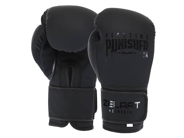Перчатки боксерские Punisher BO-7553 Zelart 12oz Черный (37363164)