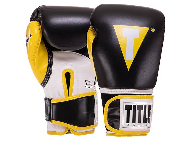Перчатки боксерские TITLE BO-3780 8 унций Черный-оранжевый