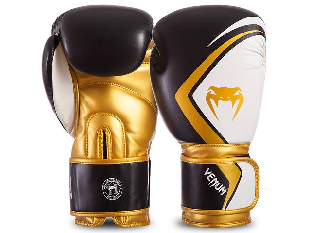 Перчатки боксерские VENUM CONTENDER 2.0 VENUM-03540 14 Черный-Белый-золотой