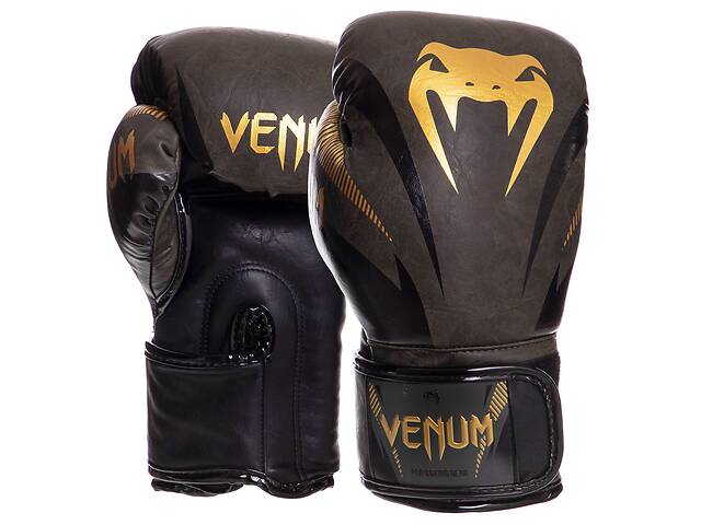 Перчатки боксерские VENUM IMPACT VN03284-230 16 Хаки-золотой