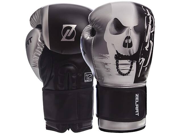 Перчатки боксерские ZELART BO-1315 10 Черный-Белый