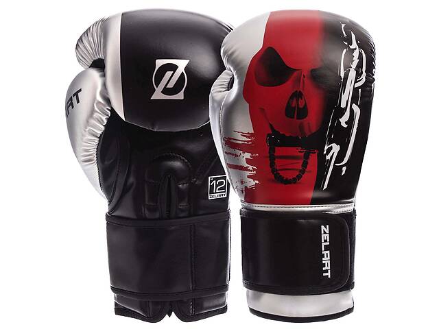 Перчатки боксерские ZELART BO-1315 12 Черный-красный