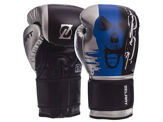 Перчатки боксерские ZELART BO-1315 14 Черный-Синий