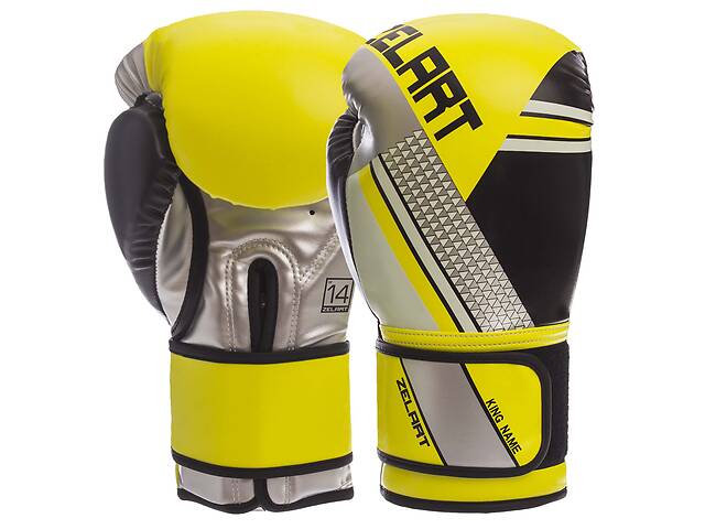 Перчатки боксерские ZELART BO-1335 10 Лимонный-Черный