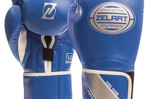 Перчатки боксерские ZELART BO-1361 10 Синий-серебряный