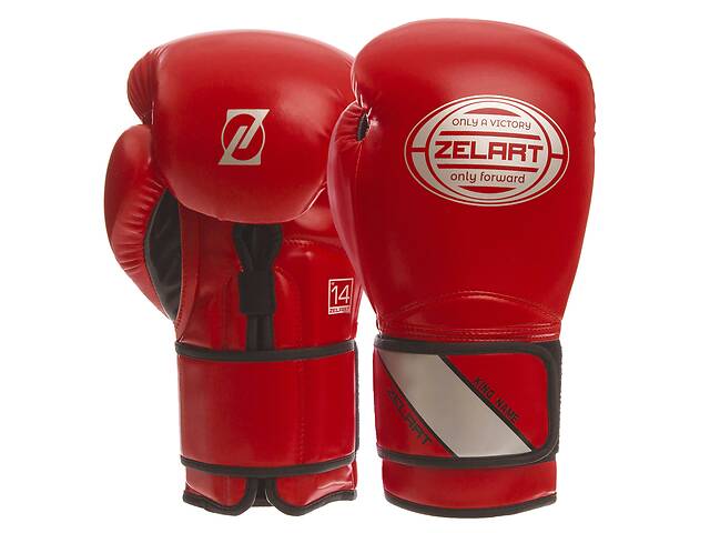 Перчатки боксерские ZELART BO-1361 12 Красный-серебряный