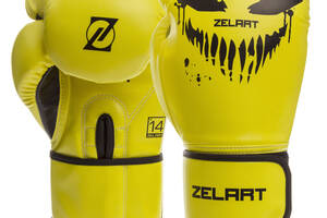 Перчатки боксерские ZELART BO-1370 10 Лимонный-Черный