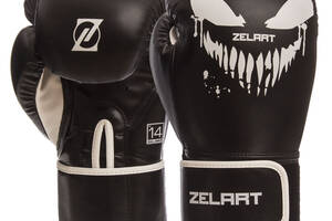 Перчатки боксерские ZELART BO-1370 14 Черный-Белый