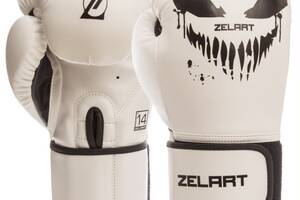 Перчатки боксерские Zelart BO-1370 14 унций Белый-черный