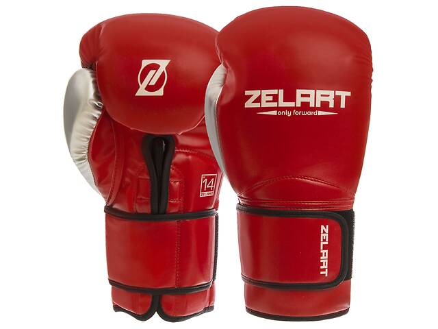 Перчатки боксерские ZELART BO-1384 12 Красный-серебряный