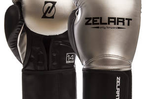 Перчатки боксерские ZELART BO-1384 12 Серебряный-Черный