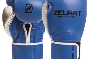 Перчатки боксерские ZELART BO-1384 12 Синий-серебряный