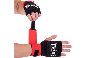 Перчатки-бинты внутренние гелевые для бокса и единоборств TWINS CH7 HAND WRAPS GEL Черный-красный