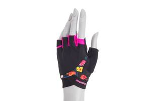 Перчатки для фитнеса MadMax MFG-770 Flower Power Gloves S Black/Pink