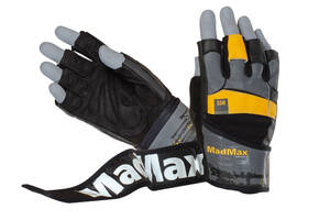Перчатки для фитнеса MadMax MFG-880 Signature Black/Grey/Yellow L