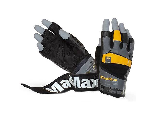 Перчатки для фитнеса MFG-880 MadMax L Черно-серо-желтый (07626011)