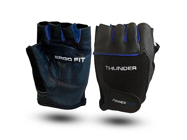 Перчатки для фитнеса Thunder 9058 Power Play M Черно-синий (07228099)