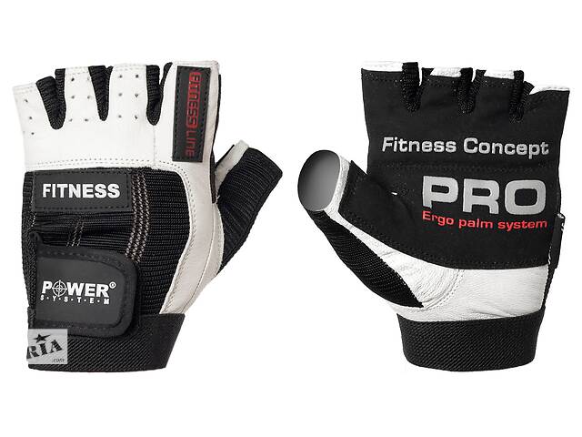 Перчатки для фитнеса и тяжелой атлетики Power System Fitness PS-2300 XS Black/White