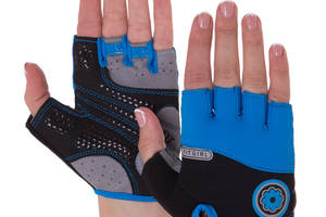 Перчатки для фитнеса женские Zelart SB-161727 S Черный-голубой