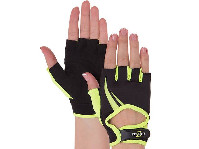 Перчатки для фитнеса женские Zelart SB-161731 XS Черный-желтый