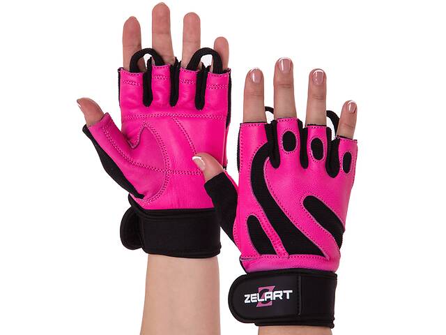 Перчатки для фитнеса женские Zelart SB-161738 M Черный-розовый