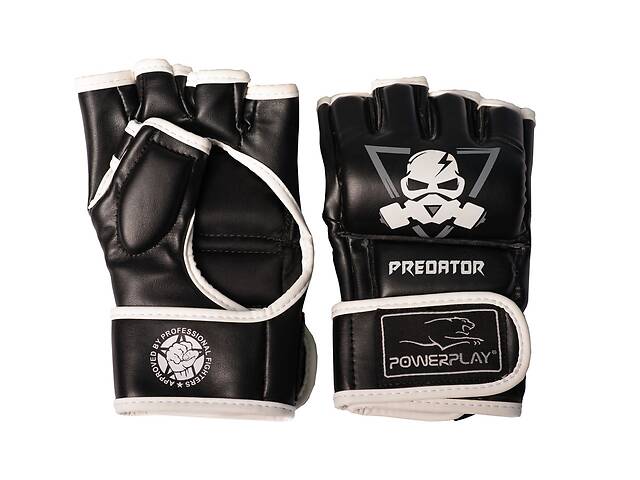 Перчатки для MMA PowerPlay 3056 А черно-белые XL
