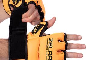 Перчатки для смешанных единоборств MMA BO-5699 Zelart S Оранжевый (37429087)