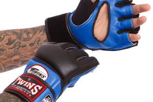 Перчатки для смешанных единоборств MMA TWINS GGL-4 L Черный-темно-Синий