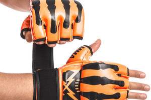 Перчатки для смешанных единоборств MMA ZELART BO-1395 L Оранжевый-Черный