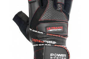 Перчатки для тяжелой атлетики Power System Ultimate Motivation PS-2810 M Black Red
